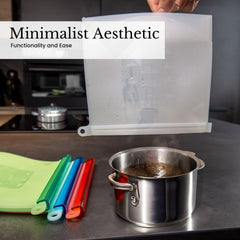 INTIRILIFE 4X Lebensmittelbeutel Silikon, 1L Füllmenge Mehrere Farben -23 X 17,5 Cm- Wiederverwendbar Zip Verschluss, Gefrier - Und Aufbewahrungsbeutel Für Gemüse Fleisch Snacks Spülmaschinengeeignet